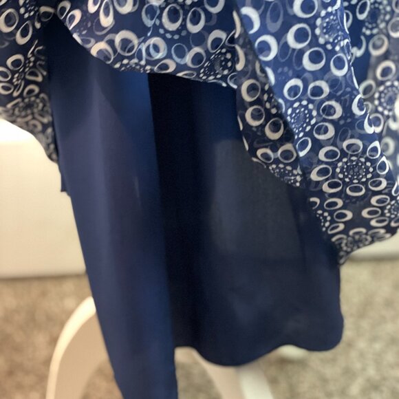 ADAM ADAM LIPPES 100% Silk Navy & White Designer Dress size S Orig.$345 NWT - Picture 6 of 12